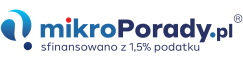 Logo mikroporady.pl z hasłem ‘sfinansowano z 1,5% podatku’